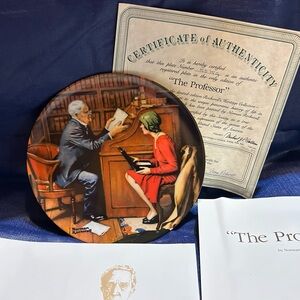 Norman Rockwell "The Professor" Collector Plate w/ COA